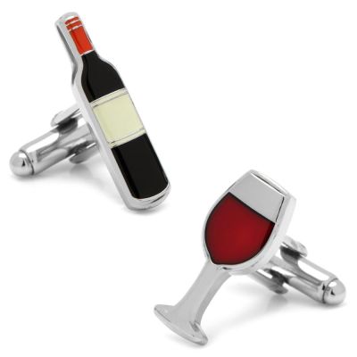 กระดุมข้อมือไวน์แดง & ถ้วยโลหะทองแดงสีดำดีไซน์แก้วน้ำสำหรับผู้ชายกระดุมข้อมือดีไซน์แบบขายส่งและขายปลีก