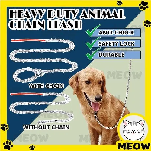 MEOW Heavy Duty Animal Chain Dog Leash Anti Chew Metal Basic Leads Dog