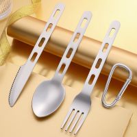 3pcs Portable Cutlery Set Stainless Steel Tableware Knife Fork Spoon Dinnerware For Outdoor Travel Camping Picnic Supplies Gift Flatware Sets