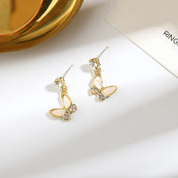 JNP17 S925 Silver Needle Korean Super Fairy Butterfly New Trendy Simple Temperament Small Stud Earrings