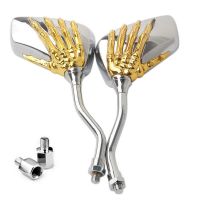 ☊❧ Universal Motorcycle Skull Hand Claw Rear-View Side Mirror Universal Fit Mirror Bolt For Street Sport Bike Chopper Cruiser