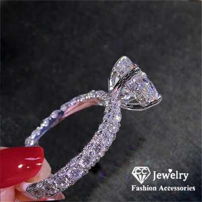 CC Wedding Rings For Women Princess Luxury Propose Engagement Bridal Jewelry Cubic Zirconia Round Stone Fashion Bijoux CC2101