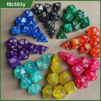 F8C503Y 7Pcs/set D12 D20 D4 D6 D8 D10 7-Die ลูกเต๋าหลายด้าน ลูกเต๋าเกม ลูกเต๋า DND เกมตาราง