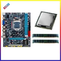 H55 Motherboard+Intel Core i5-760 CPU+2xDDR3 4G Universal for LGA1156 Computer Game Board