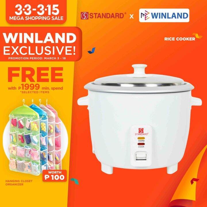 STANDARD Appliances by Winland Rice Cooker 1.5 Liter w/ Auto Keep Warm ...