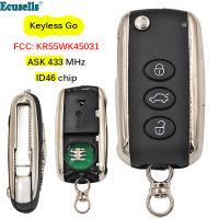 Oibwye สมาร์ท Keyless Go 3 + 1กุญแจรีโมทปุ่มขอชิป ID46 433Mhz สำหรับเบนท์ลีย์คอนติเนนทัล GT GTC KR55WK45031 FCC