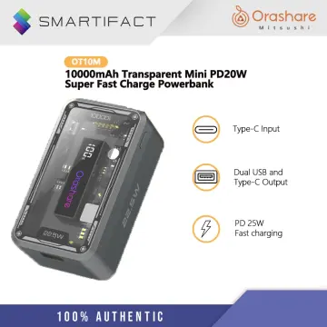 Orashare OT10M 10000mAh Mini Powerbank Stylish and Transparent