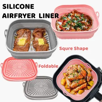 Reusable Air Fryer Liner Silicone Air Fryer Pot Easy Cleaning Round Silicone  Liner Replacement for 3L to 5L Air Fryer Fannlady