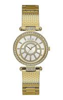 นาฬิกาข้อมือผู้หญิง GUESS Muse Crystal Gold-tone Ladies Watch W1008L2 สายนาฬิกาสแตนเลส ตัวเรือนสแตนเ