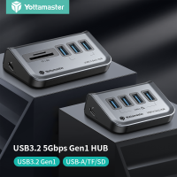 Yottamaster 5Gbps 4พอร์ต 7พอร์ต Type C ฮับ USB3.2 Gen1 Multi-Fonction แท่นวางมือถือเครื่องอ่านการ์ดสำหรับ MacBook Air M1 M2ตัวแยก USB