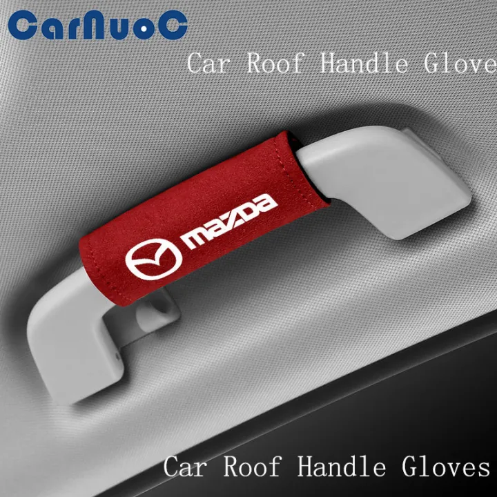 4 Colors Option Mazda Car Roof Handle Safety Handle Ceiling Armrest Pull Cover Flip Fur Handrail