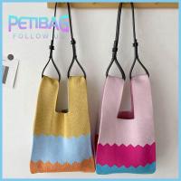 PETIBAG แฟชั่นสำหรับผู้หญิง ปมเป็นปม เล็กๆน้อยๆ สำหรับผู้หญิง กระเป๋าสำหรับข้อมือ กระเป๋าถักนิตติ้ง ถุงช้อปปิ้งถุง กระเป๋าโท้ท