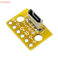 ?【Lowest price】CHANGDA 2 pcs Micro USB FEMALE SOCKET กับบอร์ด PCB 180 ° บอร์ดอะแดปเตอร์ประเภทแนวตั้ง