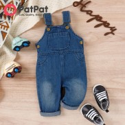 PatPat Quần Yếm Denim Màu Xanh Dương Cho Bé Trai Bé Gái