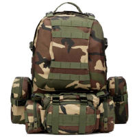 Tactical 50L 4 in 1 Molle Backpack Waterproof Military Rucksack Hiking Camping Outdoor Travel Climbing Army Mens Bag Backpack