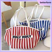 BETTERFORM จุได้มาก กระเป๋าโท้ท สำหรับผู้หญิง ผ้าใบแคนวาส ถุงของชำ แบบพกพาได้ ใช้ซ้ำได้ กระเป๋าสะพายไหล่เดียว