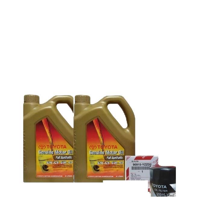 Toyota Genuine Motor Oil Full Synthetic 5W-40 - Bundle Of 8L And Filter ...