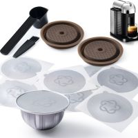 【YF】 Cápsulas Recarregáveis Descartáveis Pods Selos De Alumínio Adesivos Silicone Reutilizável Caps Set para Nespresso Vertuo Próxima Cápsula Tampas