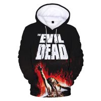 ทีวีสยองขวัญเสื้อฮู้ดพิมพ์ลาย3มิติผีอมตะ (Evil Dead) เสื้อมีฮู้ดขนาดใหญ่โพลีเอสเตอร์แบบลำลองแขนยาวฤดูใบไม้ร่วง