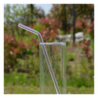 7.08 inch 8mm Reusable Bend Glass Drinking Thick Straws Wedding Party