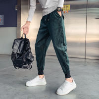 GISU MALL-Spring and Autumn Corduroy Mens Pants High end Quality Handsome Trendy 9-point Pants Korean Edition Pants