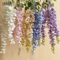 hot【cw】 5 Fork Wisteria Artificial Wedding Hall Ceiling Floral Arrangement Wall Hanging Vine Garden