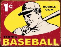 Beer Tin Signs Beer Bubble Gum Topps Baseball Retro Vintage Metal Decoration Bar Club Cafe Cave and Other Wall Decoration 12x8 Inches