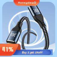 HONEYDEWD ความเร็วสูงความเร็วสูง ตัวผู้-ตัวผู้ ชิปผลิตไฟฟ้า สายเคเบิล USB-C ถึง Type C ชาร์จได้อย่างรวดเร็ว Pd 240W สายดาต้า