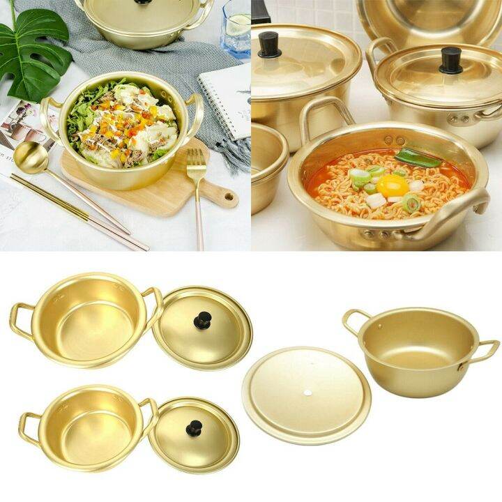 Premium Korean Ramen Pot with Cover Korean Gold Pot Yellow Pot Korean ...