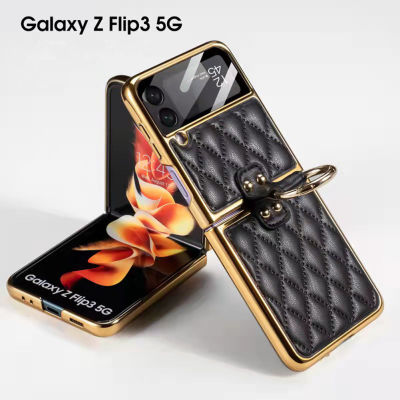 ฝาครอบโทรศัพท์ป้องกันหนังฤดูใบไม้ร่วงสำหรับ Samsung เคสโทรศัพท์มือถือป้องกันแบบบางแหวนแฟชั่นสุดสร้างสรรค์แบบพิเศษ