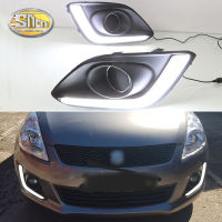 SNCN ไฟหน้ารถ DRL LED 2ชิ้นสำหรับ Swift Suzuki 2014 2015 2016ไฟหน้ารถตอนกลางวันไฟตัดหมอกหลอดไฟขับรถ