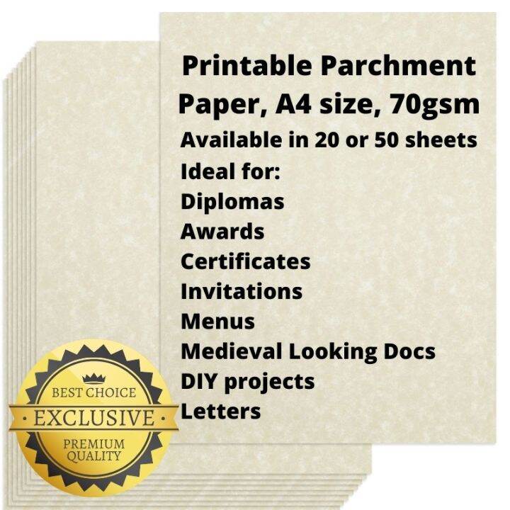 【YOU】 (Positivity) Printable Parchment Paper A4 size for Diplomas