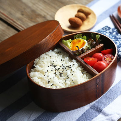 Japanese Wooden Lunch Box With Insulation Bag Spoon Chopsticks Shushi Food Storage Container Camping Kids Dinnerware Set