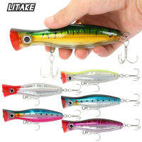 13ซม./43กรัม Popper เหยื่อล่อปลา3d เหยื่อแบบแข็งปลอมตาเหยื่อปลอม Crankbait ลอย Swimbait สำหรับการตกปลาทะเลที่เหมาะสม