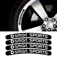 【CC】 4PCS Car Hub Stickers Fortwo Forfour 453 451 450 Reflective Vinyl Film Decals External Accessories