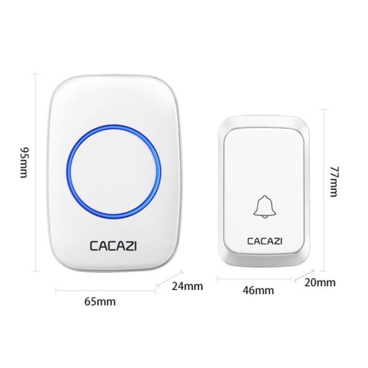 กริ่งประตูไร้สาย-ส่งสัญญาณได้ไกลกว่า-280m-กริ่งไร้สาย-cacazi-กันน้ำ-สัญญาณแรงพิเศษ-ปรับเสียงได้กว่า20เสียง-ออดประตู-กระดิ่งบ้าน-doorbell-กริ่ง