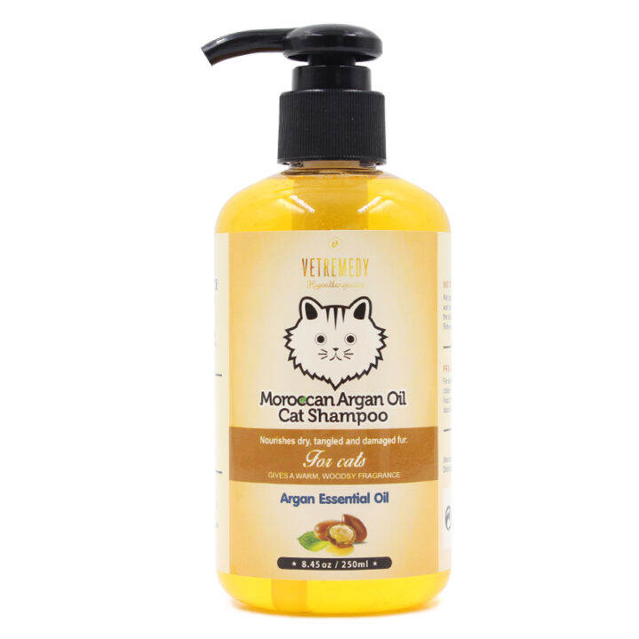 Vet Remedy Moroccan Argan Oil Cat Shampoo 250ml (Argan Essential Oil