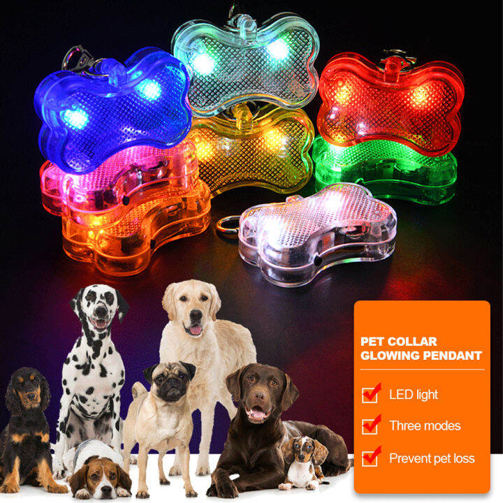 BC Glowing Bone Pendant Light Pet Night Walking Warning Light Dog Puppy