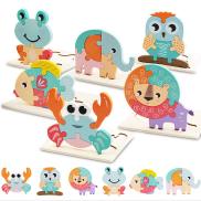 Toddlers Wooden puzzle 1-3 Baby puzzle 6