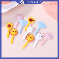 ? Homepet ส้อมจิ้มผลไม้พลาสติกเกรดอาหารขนาดเล็กลายการ์ตูนสำหรับเด็กเค้กผลไม้จิ้มเบนโตะอาหารกลางวันอุปกรณ์ตกแต่งงานปาร์ตี้