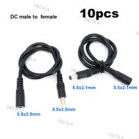 10x DC male to female power supply Extension connector Cable Plug Cord wire Adapter for led strip camera 5.5X2.1 2.5mm 12v 18awg YB23TH