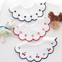 【DT】hot！ New Baby Cotton Bib Embroidery Color Saliva Scarf Fashion Fake Collar Accessories