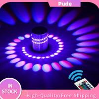 PUDE 3W ค่ะ ไฟ LED ติดผนัง พร้อมรีโมทคอนโทรล อาร์จีบี โคมไฟเชิงเทียน ตกแต่งด้วยการตกแต่ง สีสันสดใส ไฟเพดาน LED บาร์บาร์บาร์