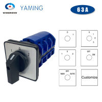 LW26-63 Universal Changeover Rotary Cam Switch 690V 63A 3เสาควบคุมด้วยตนเอง Dual Power Selector LW28 YMW26-633