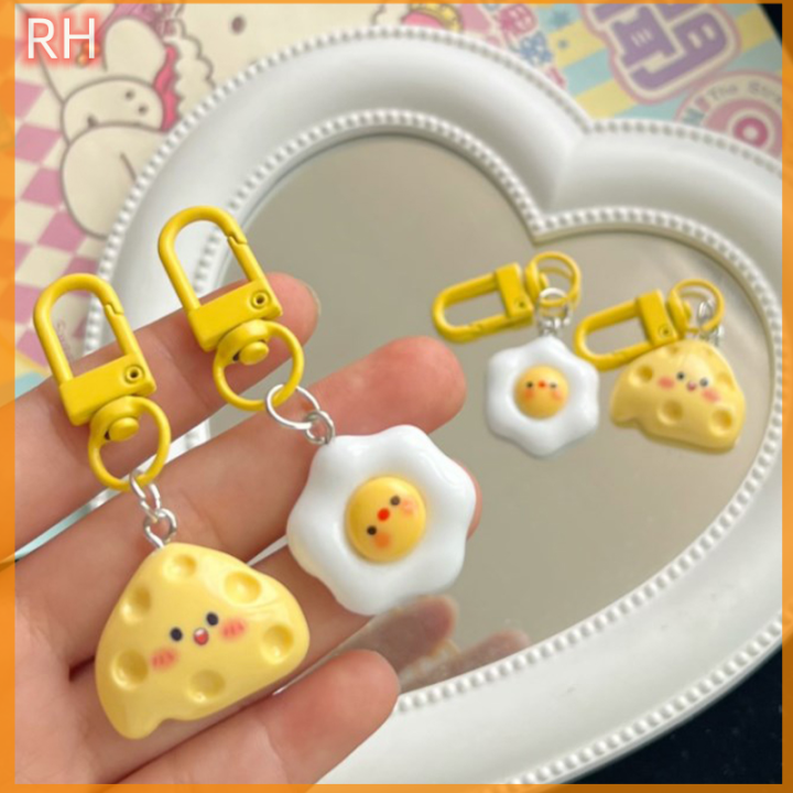 ranghe-พวงกุญแจไข่ตุ๋นน่ารัก-พวงกุญแจน่ารักลายการ์ตูนน่ารักพวงกุญแจอาหารจำลองของเล่นสำหรับเด็กของขวัญส่งเสริมการขาย