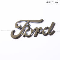 โลโก้ FORD ฟร้อนต์ ตัวเขียน สีเงินโครเมี่ยม ขนาด 4.5 x 11 cm.