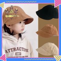 【จัดส่งที่รวดเร็ว✨】Children Peaked Cap Retro Large Brim Sunscreen Simple Solid Color Cotton Hat For 2-8 Years Old Boys Girls