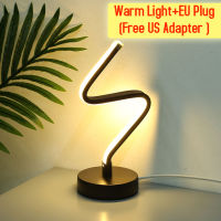 Modern Minimalist LED Table Lamp USB Night Light Spiral Circular Acrylic Desk Lamp For Home Decoration Indoor Lighting Fixture