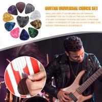 Universal Guitar Pick Clip Holder+10 Guitar Picks Set for Acoustic Bass Ukulele