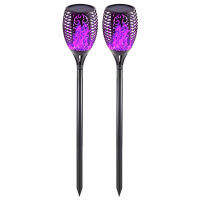 12 LED Solar Flame Torch Light Flickering Purple Light Waterproof Garden Decoration Outdoor Lawn Path Yard Patio Landscape Light